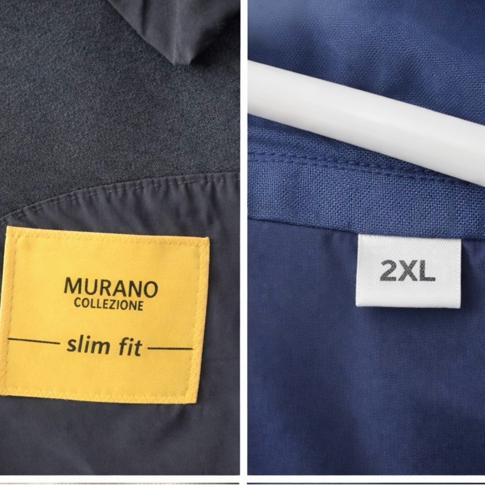 Murano Collezione Slim Fit Navy Blue Blazer 2XL - Picture 2 of 2